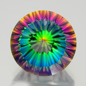 Quartzo Místico Top Rainbow Natural 10.84ct, Corte Redondo, VVS