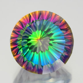 Quartzo Místico Top Rainbow Natural 10.84ct, Corte Redondo, VVS