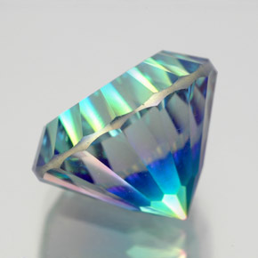 Quartzo místico multicolorido natural 10,58ct, corte redondo, VVS-VS