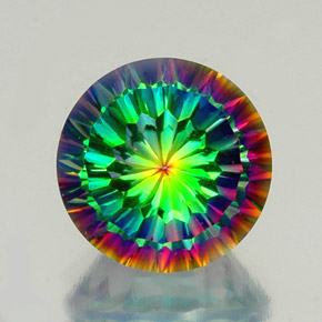 Quartzo místico multicolorido natural 10,32ct, corte redondo, VS
