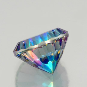 Quartzo místico multicolorido natural 10,32ct, corte redondo, VS