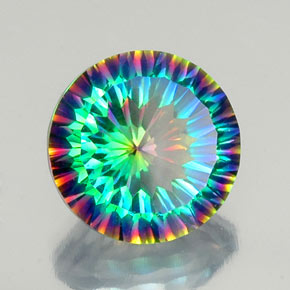 Quartzo místico multicolorido natural 9,63ct, corte redondo, VVS-VS
