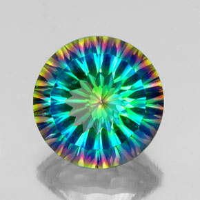 Quartzo Místico Top Rainbow Natural 9.10ct, Corte Redondo, VVS-VS
