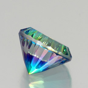 Quartzo místico multicolorido natural 10,40ct, corte redondo, VVS