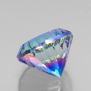 Quartzo místico multicolorido natural 10,57ct, corte redondo, VVS-VS