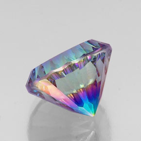 Quartzo místico multicolorido natural 10,27ct, corte redondo, VVS