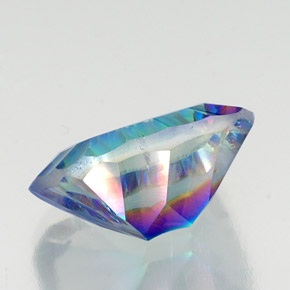 Quartzo místico multicolorido natural 10,29ct, corte esmeralda, VS-SI