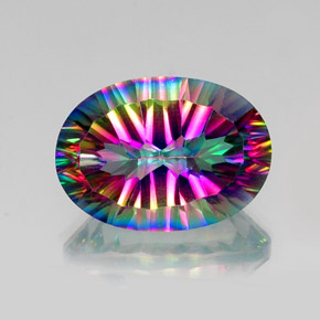 Quartzo Místico Top Rainbow Natural 12.89ct, Corte Oval, VVS-VS