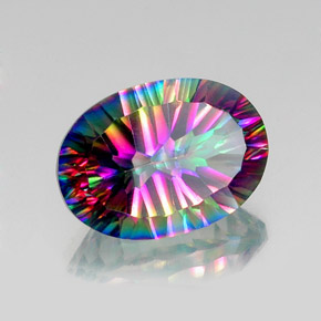 Quartzo Místico Top Rainbow Natural 12.89ct, Corte Oval, VVS-VS