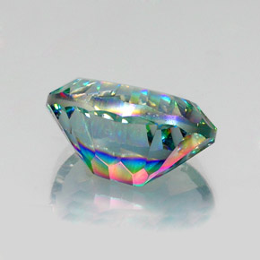 Quartzo místico multicolorido natural 12,92ct, corte oval, VS
