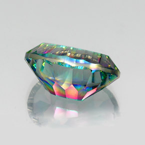 Quartzo místico multicolorido natural 12,84ct, corte oval, VS