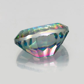 Quartzo místico multicolorido natural 13,63ct, corte oval, VVS-VS