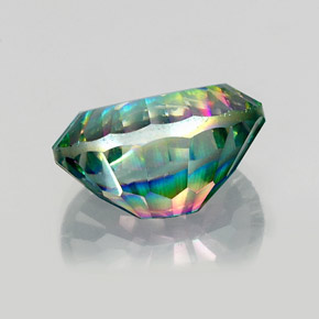 Quartzo místico multicolorido natural 14,23ct, corte oval, VS