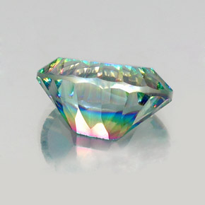 Quartzo místico multicolorido natural 13,04ct, corte oval, VS