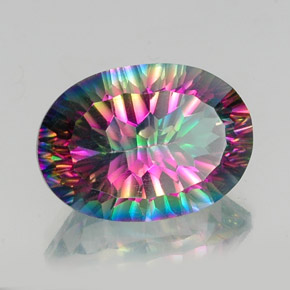 Quartzo Místico Top Rainbow Natural 12.74ct, Corte Oval, VS