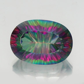 Quartzo Místico Top Rainbow Natural 14.13ct, Corte Oval, VS