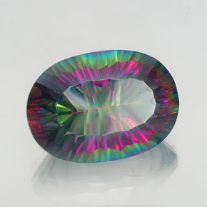 Quartzo Místico Top Rainbow Natural 14.13ct, Corte Oval, VS