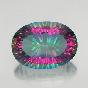 Quartzo Místico Top Rainbow Natural 12.98ct, Corte Oval, VVS-VS