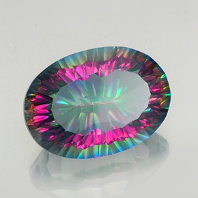 Quartzo Místico Top Rainbow Natural 12.98ct, Corte Oval, VVS-VS