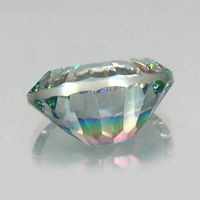 Quartzo místico multicolorido natural 13,09ct, corte oval, VVS-VS