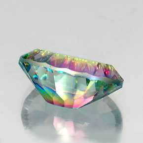 Quartzo místico multicolorido natural 11,83ct, corte oval, VS