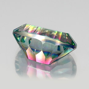 Quartzo místico multicolorido natural 13,28ct, corte oval, VS