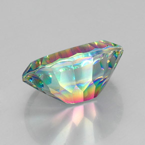 Quartzo místico multicolorido natural 11,26ct, corte oval, VVS-VS