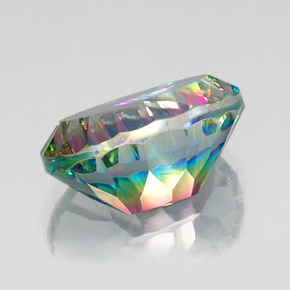 Quartzo místico multicolorido natural 13,49ct, corte oval, VVS-VS