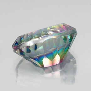 Quartzo místico multicolorido natural 13,75ct, corte oval, VVS-VS