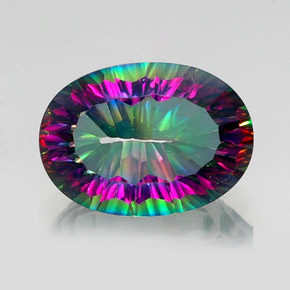 Quartzo místico multicolorido natural 13,20ct, corte oval, VVS-VS