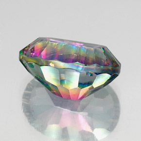 Quartzo místico multicolorido natural 13,20ct, corte oval, VVS-VS