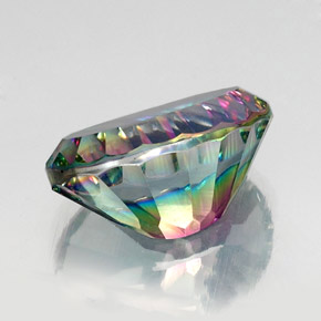 Quartzo místico multicolorido natural 13,16ct, corte oval, VVS-VS