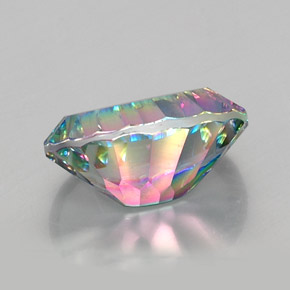 Quartzo místico multicolorido natural 11,48ct, corte oval, VVS-VS