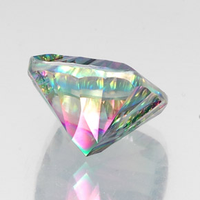 Quartzo místico multicolorido natural 15,58ct, almofada cortada, VVS