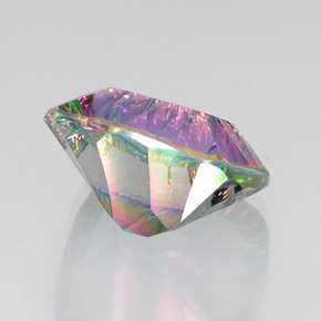 Quartzo místico multicolorido natural 14,64ct, almofada cortada, VVS