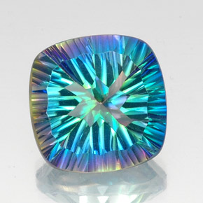 Quartzo místico multicolorido natural 20,81ct, almofada cortada, VS-SI