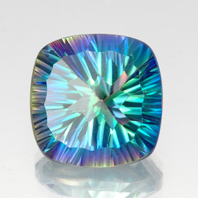 Quartzo místico multicolorido natural 20,81ct, almofada cortada, VS-SI
