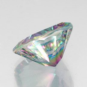 Quartzo místico multicolorido natural 15,13ct, almofada cortada, VVS