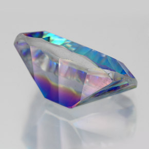 Quartzo místico multicolorido natural 10,01ct, corte esmeralda, VVS-VS