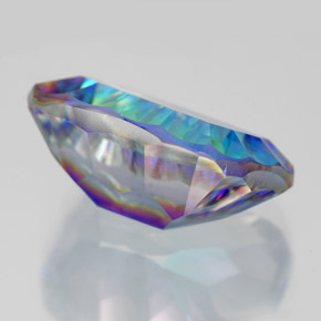 Quartzo místico multicolorido natural 10,14ct, corte esmeralda, VVS-VS