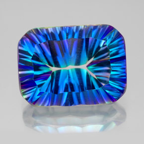 Quartzo místico multicolorido natural 10,49ct, corte esmeralda, VVS