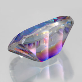 Quartzo místico multicolorido natural 10,10ct, corte esmeralda, VVS-VS