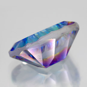 Quartzo místico multicolorido natural 10,76ct, corte esmeralda, VVS-VS