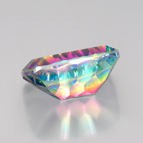 Quartzo místico multicolorido natural 18,37ct, almofada cortada, VVS