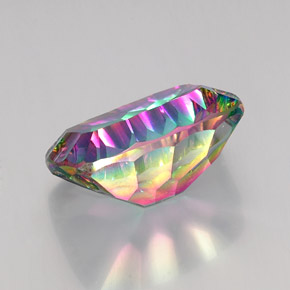 Quartzo místico multicolorido natural 19,28ct, almofada cortada, VVS
