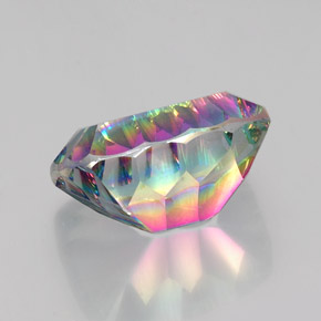 Quartzo Místico Top Rainbow Natural 21.23ct, Almofada cortada, VVS