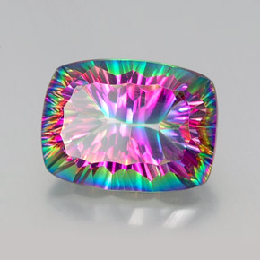 Quartzo Místico Top Rainbow Natural 20.80ct, Almofada cortada, VVS