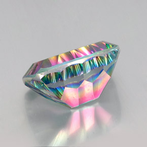 Quartzo Místico Top Rainbow Natural 20.80ct, Almofada cortada, VVS