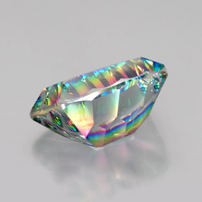 Quartzo Místico Top Rainbow Natural 20.52ct, Almofada cortada, VVS