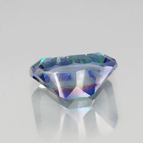 Quartzo místico multicolorido natural 10,52ct, corte esmeralda, VVS